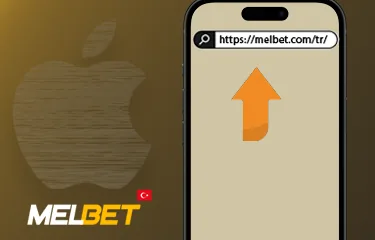 Safari resmi adres iPhone Safari adres çubuğunda Melbet URL'si