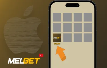 Simge ana ekranda iPhone ana ekranda Melbet simgesi yerleşmiş