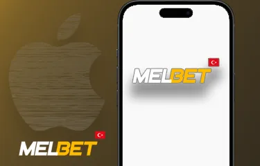 Uygulama başlatıldı iPhone ekranında Melbet logosu açılışı